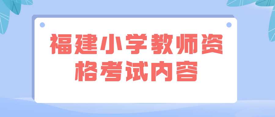 福建小學教師資格考試內容